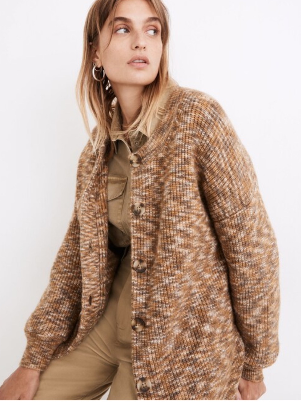Madewell Space-Dyed Winstead Cardigan Sweater Color Butterscotch Sz. XS